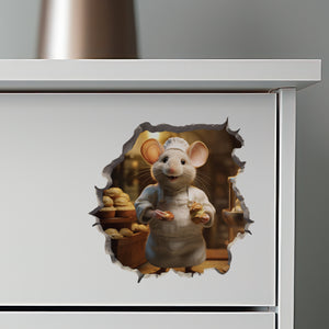 Baker Mouse decal on dresser