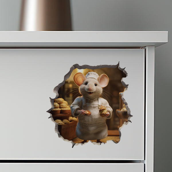 Baker Mouse decal on dresser