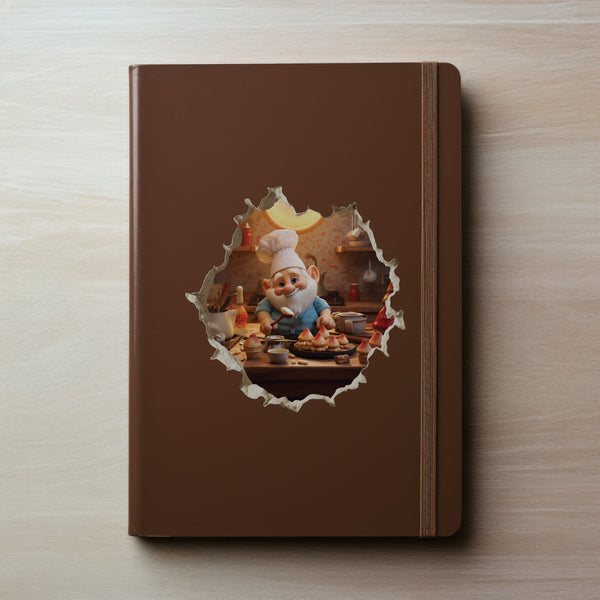 Gnome Baking Mushroom Cupcakes decal on notebook