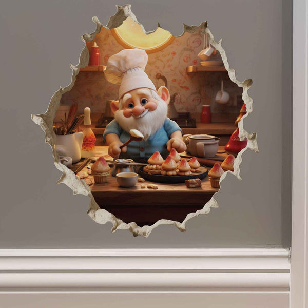 Baking Gnome Hole Decal - My Wonderful Walls