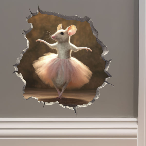 Ballerina Mouse Sticker on Wall