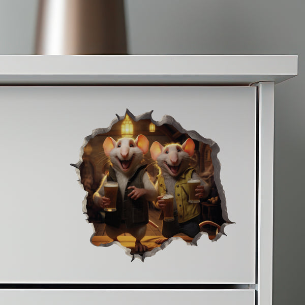 Bar Mates Mice decal on dresser