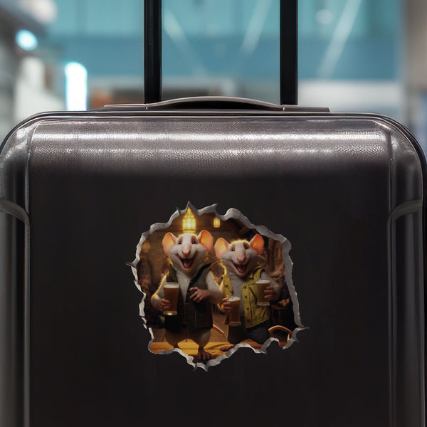 Bar Mates Mice decal on luggaeg