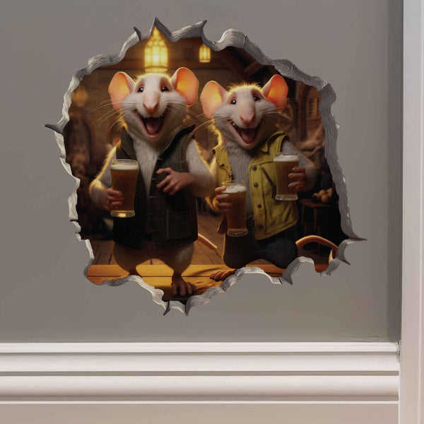 Bar Mates Mouse Hole Decal - My Wonderful Walls