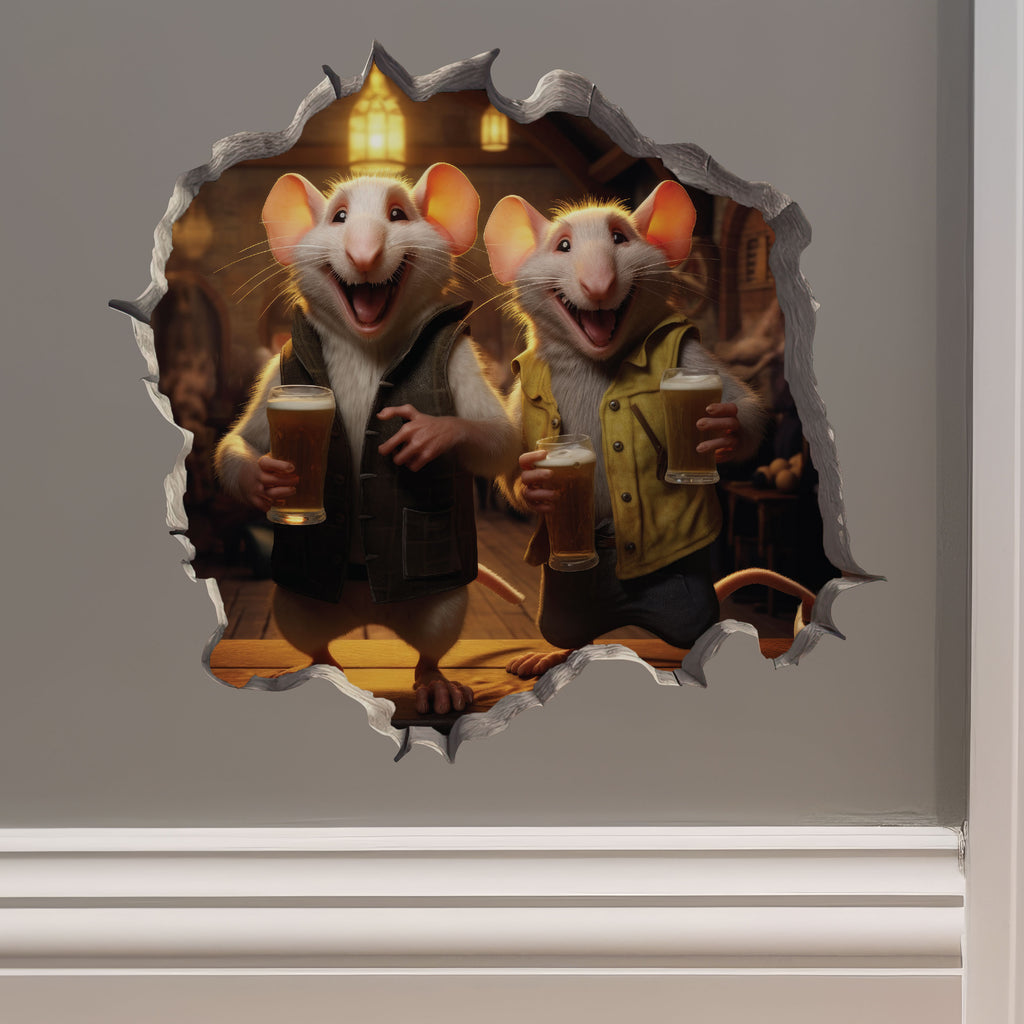 Beer Mates Mice decal on wall