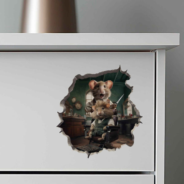 Barber Shop Mouse Hole Decal - My Wonderful Walls
