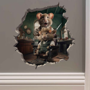 Barber Shop Mouse Hole Decal - My Wonderful Walls
