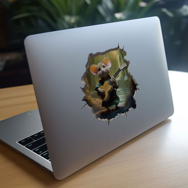 Bard mouse decal on laptop