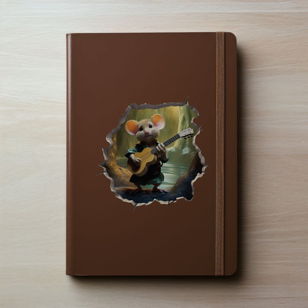 Guitar-Playing Mouse Hole Decal