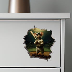 Baseball Mouse Hole Decal