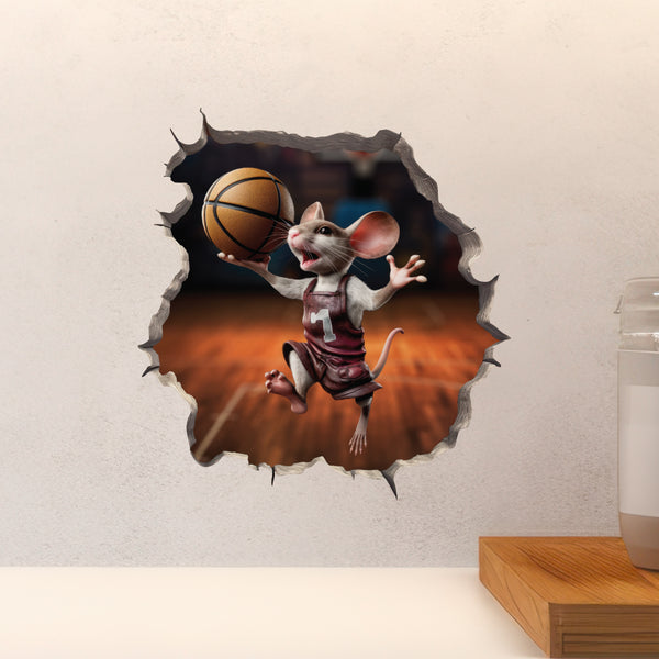 Basketball Mouse decal above countertop