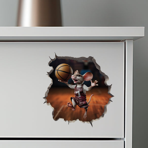 Basketball Mouse decal on dresser