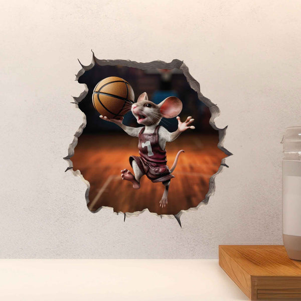 Basketball Mouse Hole Decal - My Wonderful Walls