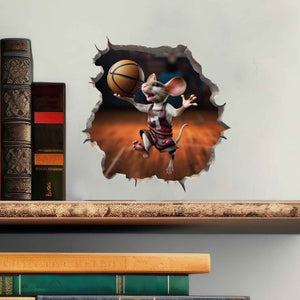 Basketball Mouse Hole Decal - My Wonderful Walls