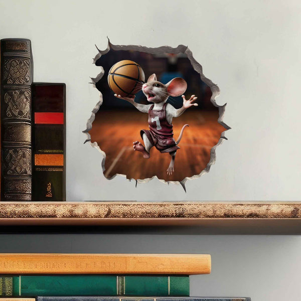 Basketball Mouse Hole Decal - My Wonderful Walls