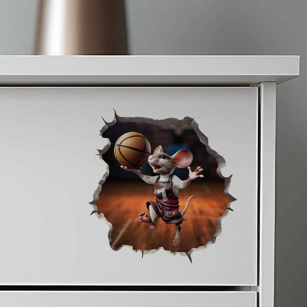 Basketball Mouse Hole Decal - My Wonderful Walls