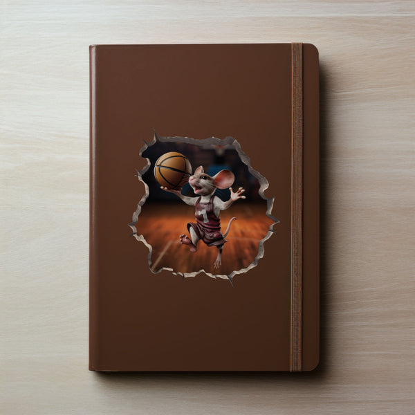 Basketball Mouse decal on notebook