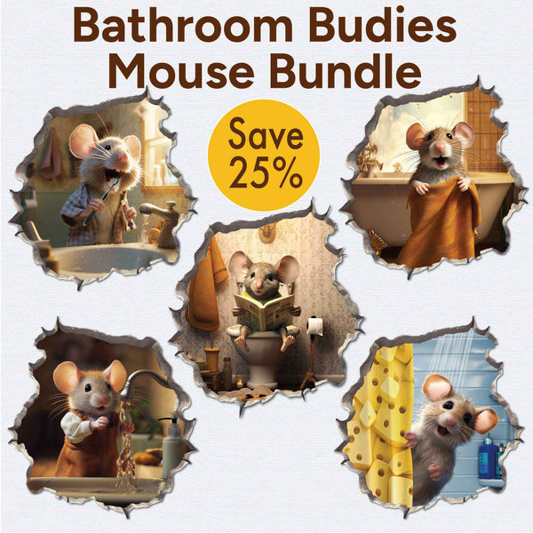 Bathroom Buddies Mouse Bundle - My Wonderful Walls