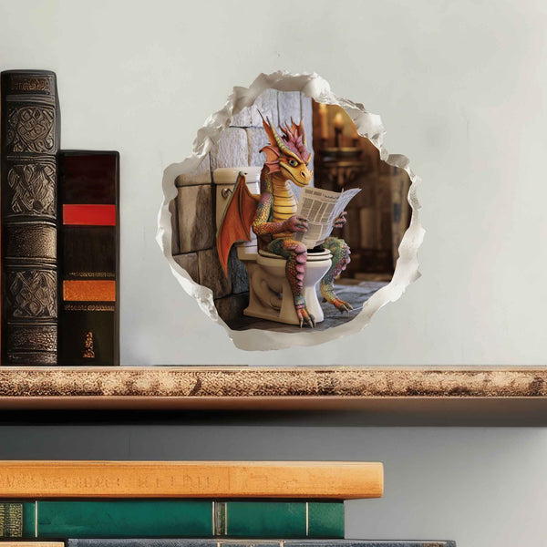 Bathroom Reading Dragon Decal - My Wonderful Walls