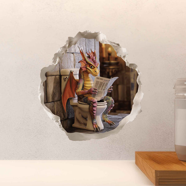 Bathroom Reading Dragon Decal - My Wonderful Walls