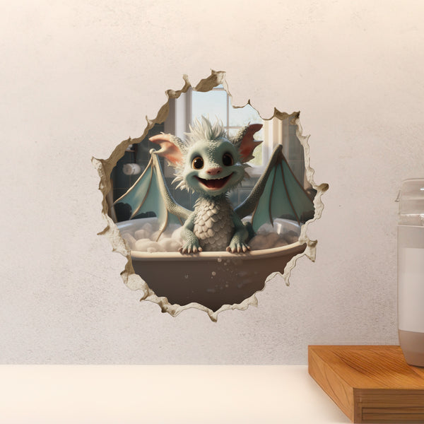 Bathtub Dragon Hole Decal