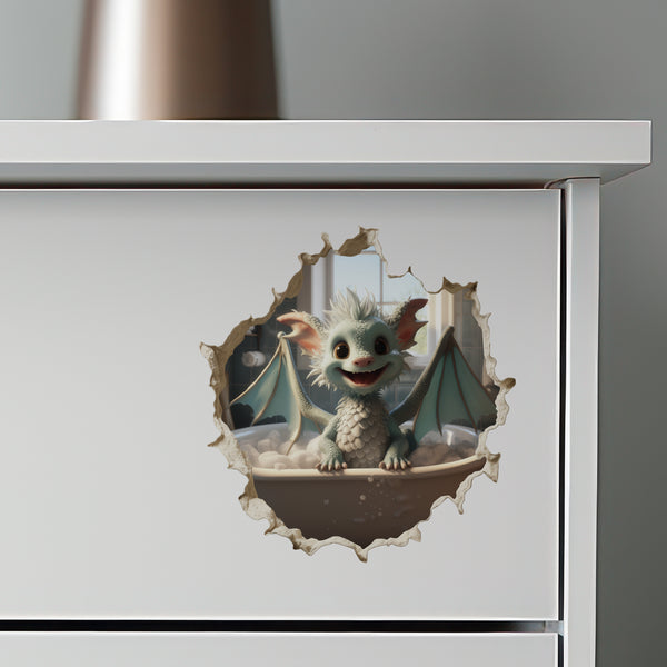 Bathtub Dragon Hole Decal