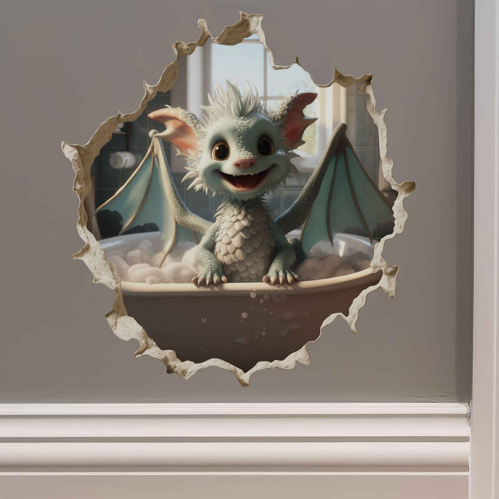 Bathtub Dragon Hole Decal - My Wonderful Walls
