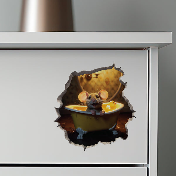 Bathtub Mouse decal on dresser