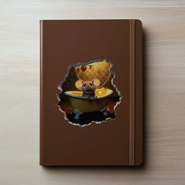 Bathtub Mouse decal on notebook