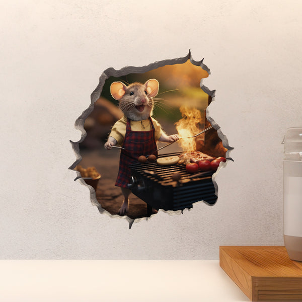 BBQ Grilling Countertop Mouse decal above countertop