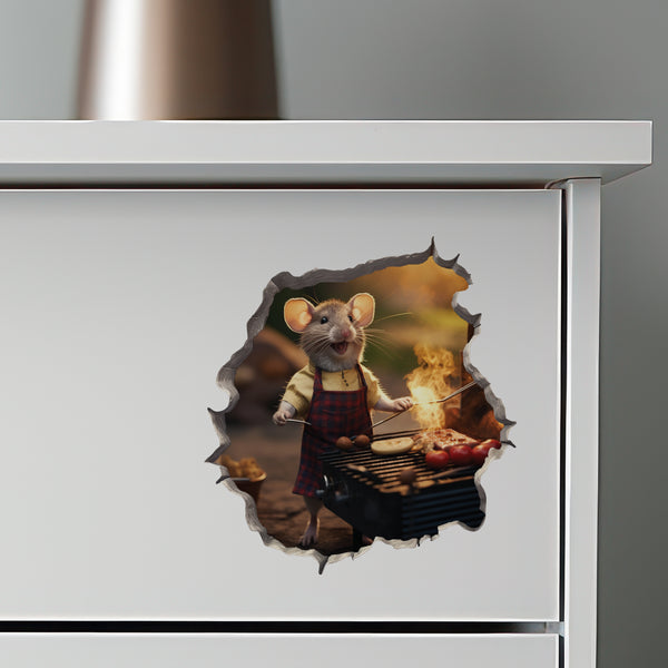 BBQ Grilling Countertop Mouse decal on dresser