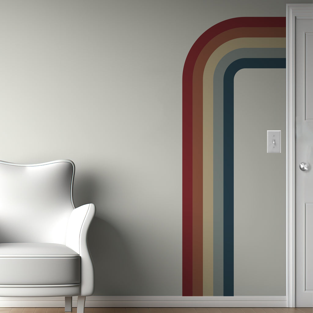 Retro Rainbow Decal for Corners and Door Frames