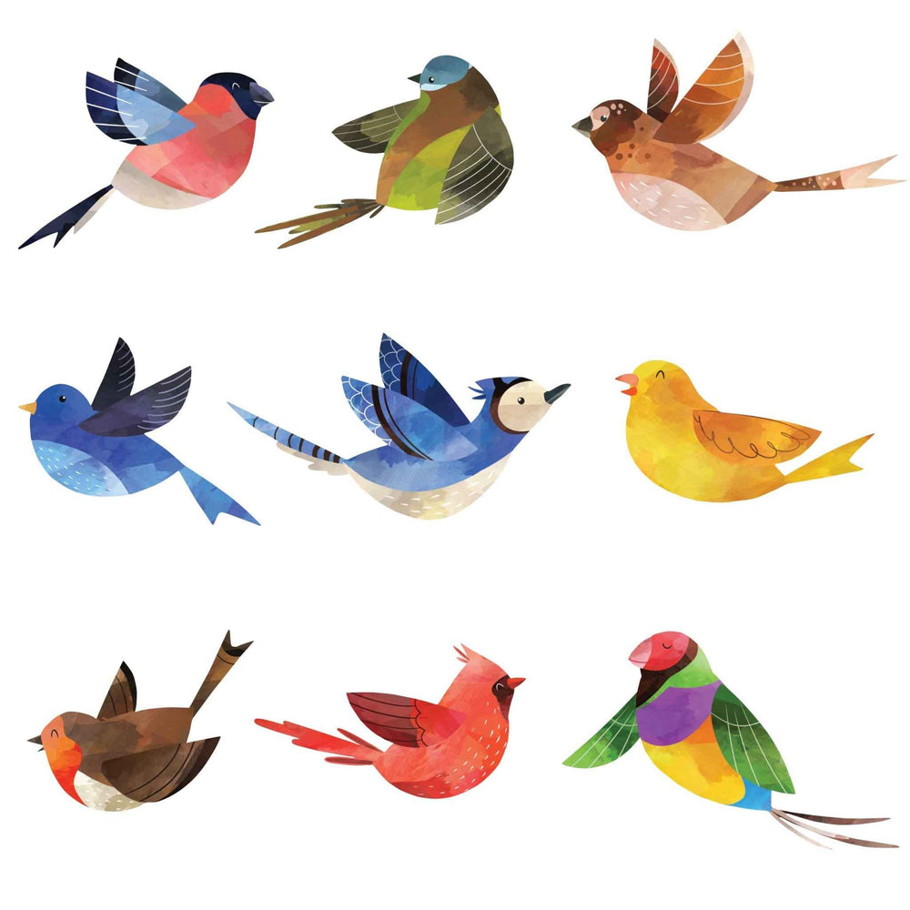Bird Decals - Sweet and Sassy  - Set of 9
