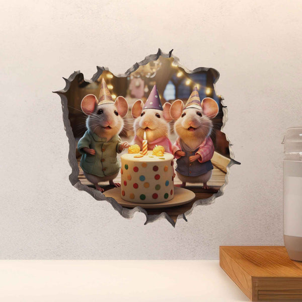 Birthday Mouse Hole Decal - My Wonderful Walls