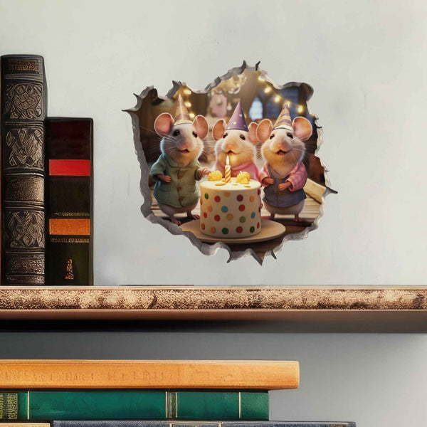 Birthday Mouse Hole Decal - My Wonderful Walls