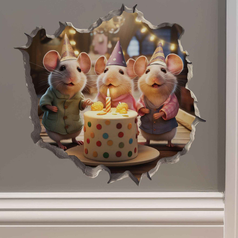 Birthday Mouse Hole Decal - My Wonderful Walls