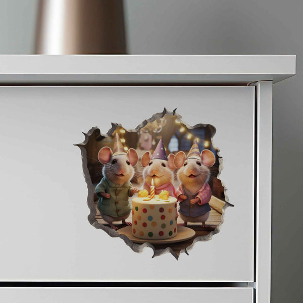 Birthday Mouse Hole Decal - My Wonderful Walls