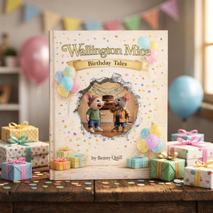 Wallington Mice Birthday Tales Hardback Book with Mouse Hole Decals