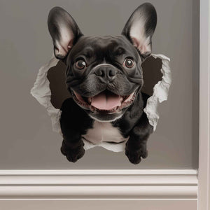 Black French Bulldog Hole Decal - My Wonderful Walls