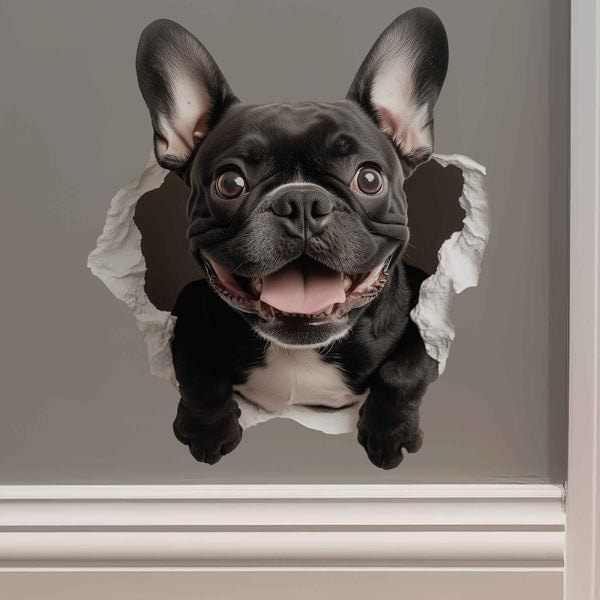 Black French Bulldog Hole Decal - My Wonderful Walls