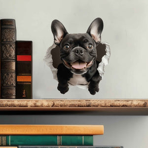 Black French Bulldog Hole Decal - My Wonderful Walls