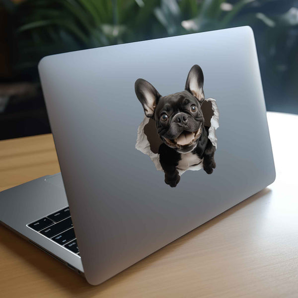 Black French Bulldog Hole Decal - My Wonderful Walls