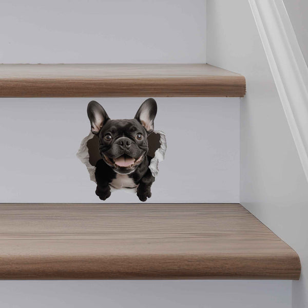 Black French Bulldog Hole Decal - My Wonderful Walls