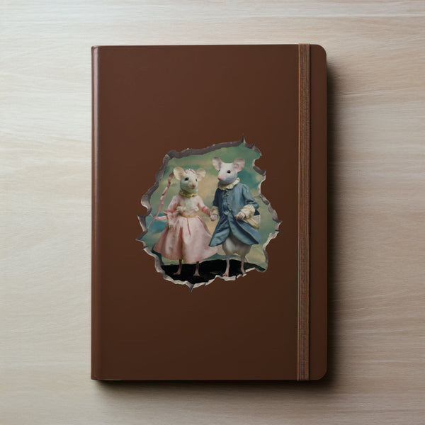 Blue Boy and Pinkie Mice decal on notebook