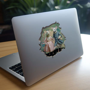 Pinkie and The Blue Boy mice decal on laptop