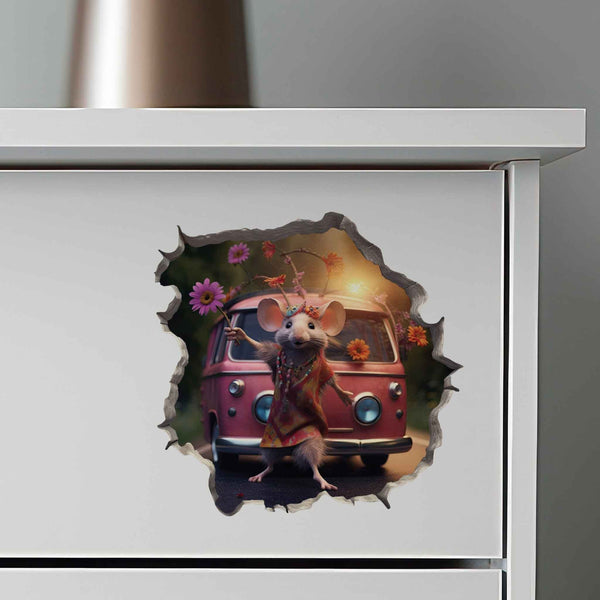Boho Hippie Mouse Hole Decal - My Wonderful Walls