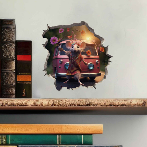 Boho Hippie Mouse Hole Decal - My Wonderful Walls