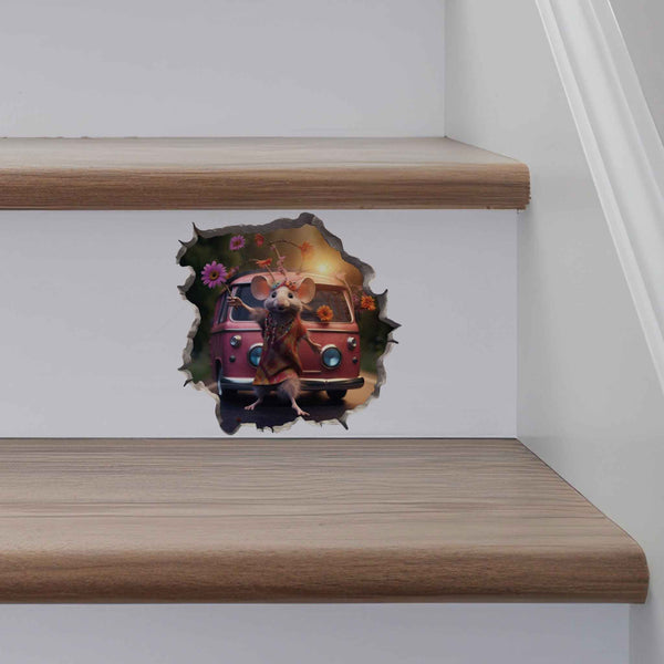 Boho Hippie Mouse Hole Decal - My Wonderful Walls