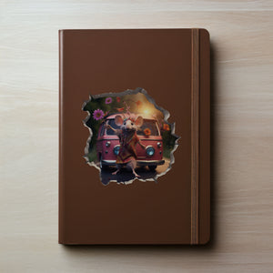 Boho Hippie Mouse decal on notebook