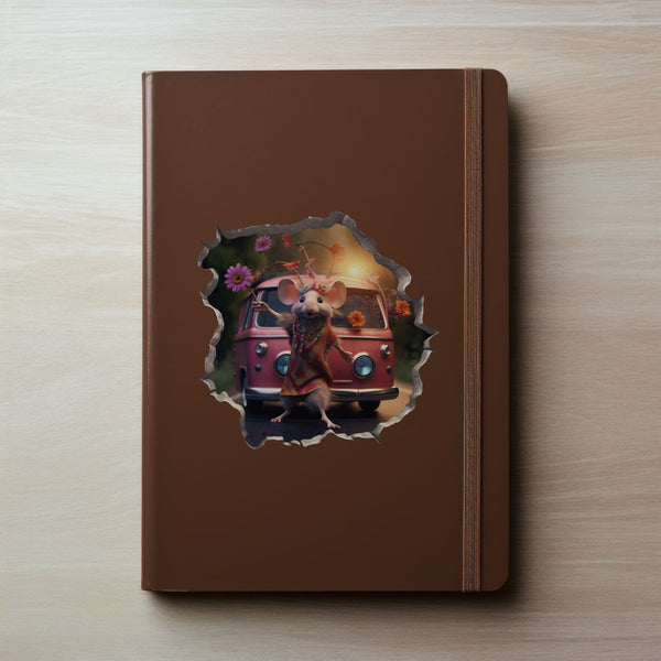 Boho Hippie Mouse decal on notebook
